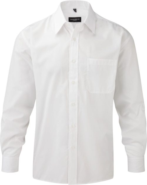 Men's Ls Polycotton Popelinehemd R-934M-0 – Russell in White