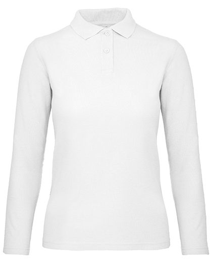 Women´s Long Sleeve Polo ID.001 – B&C BE INSPIRED in White