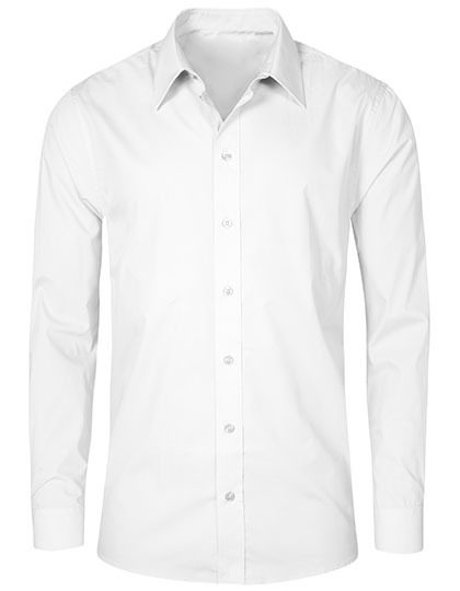 Men´s Poplin Shirt Long Sleeve – Promodoro in White