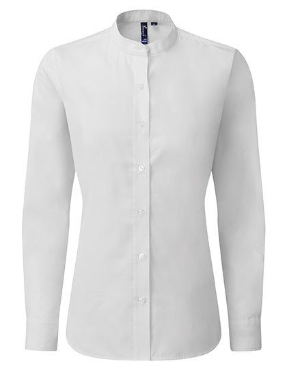 Women´s Banded Collar Grandad Shirt – Premier Workwear in White