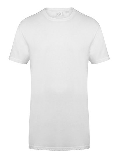 Men´s Longline T-Shirt With Dipped Hem – SF Clothing in White