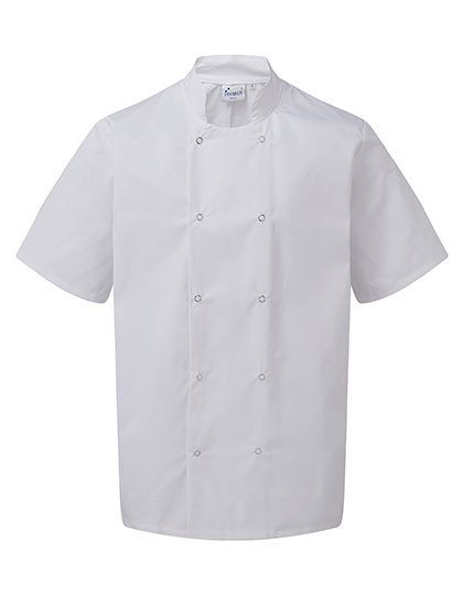 Studded Front Short Sleeve Chef´s Jacket – Premier Workwear in White