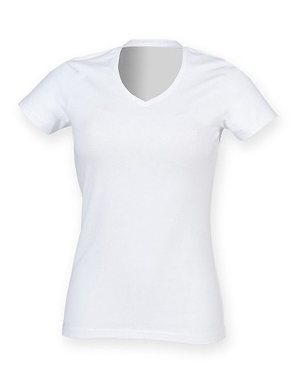 Women´s Feel Good Stretch V-Neck T – SF Clothing in White