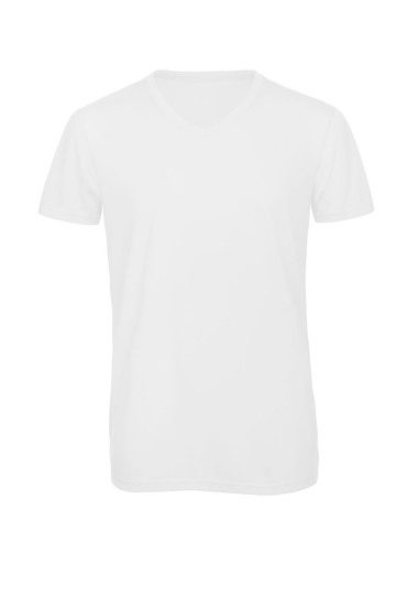 Men´s V-Neck Triblend T-Shirt – B&C BE INSPIRED in White