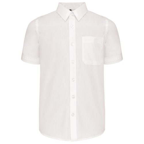 Kinder Popelin-Hemd Kurzarm K520 – Kariban in White