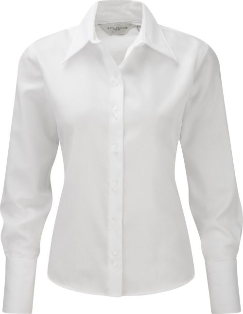 Ladies' Long Sleeve Ultimate Non-Iron Shirt R-956F-0 – Russell in White