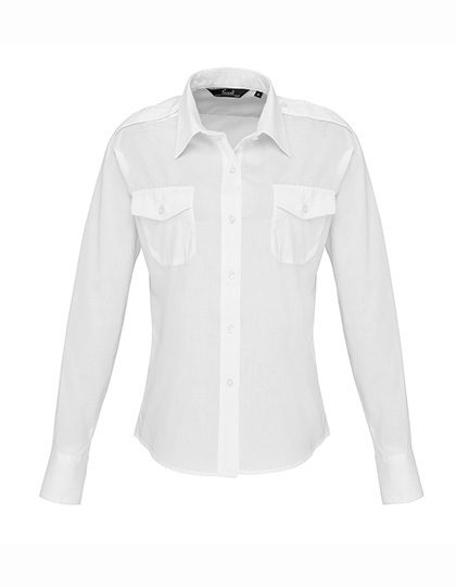 Women´s Long Sleeve Pilot Shirt – Premier Workwear in White