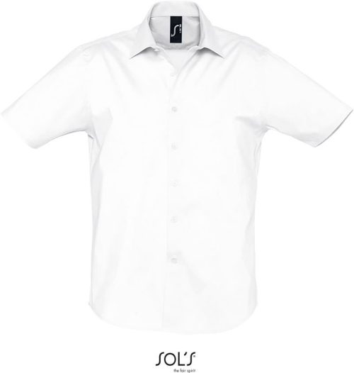 Stretch Hemd kurzarm Broadway – SOL'S in White