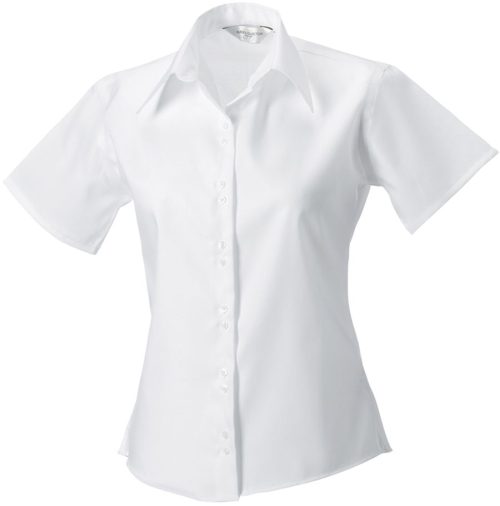 Ladies' Short Sleeve Ultimate Non-Iron Shirt R-957F-0 – Russell in White