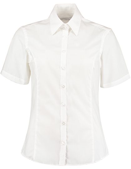 Women´s Tailored Fit Business Shirt Short Sleeve – Kustom Kit in White