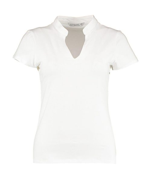 Top mit Mandarinkragen KK 770 – Kustom Kit in White