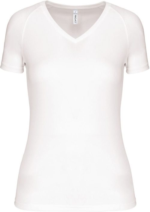 Damen V-Ausschnitt Sport Shirt PA 477 – Kariban ProAct in White