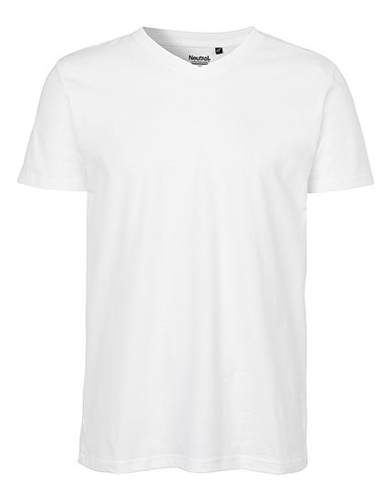 Men´s V-Neck T-Shirt – Neutral in White
