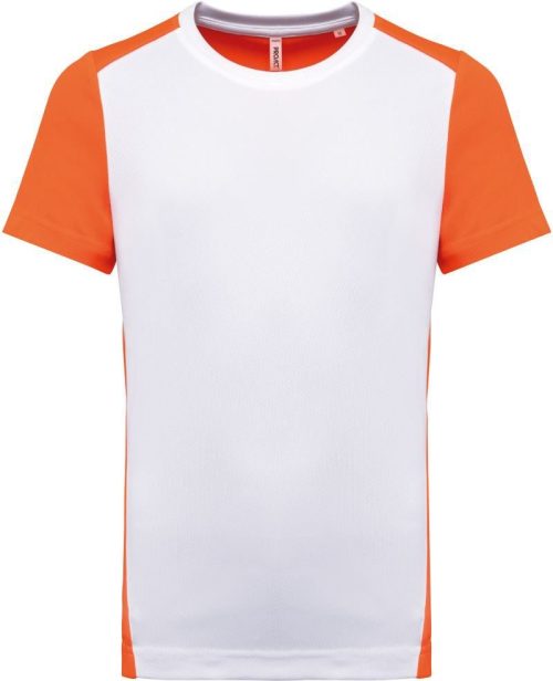 Herren Kontrast Sport Shirt PA 4014 – Kariban ProAct in White/Fluorescent Orange