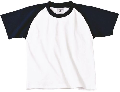 Zweifarbiges Kinder Baseball-T-Shirt TK350 – B&C in White / Navy