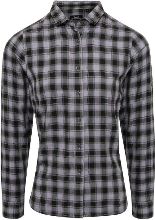 'mulligan' Check - Women's Long Sleeve Cotton Shirt – Premier in White/Navy