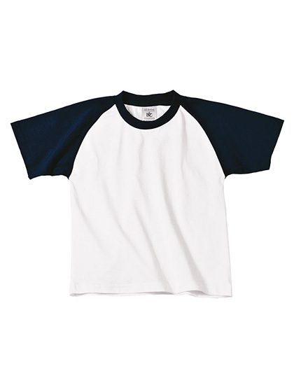 Kids´ T-Shirt Base-Ball – B&C BE INSPIRED in White/Navy