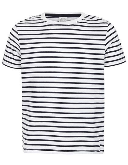 Kids´ Striped T – SF Clothing in White/Oxford Navy