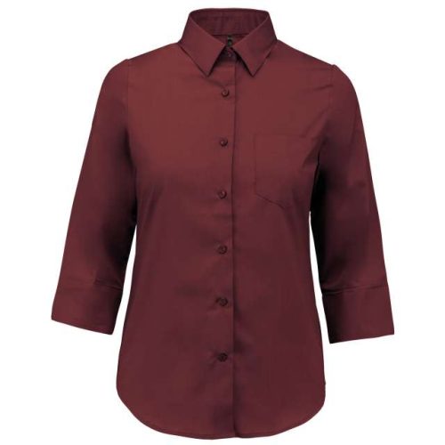 Ladies' 3/4 Sleeved Shirt – Kariban in Wine