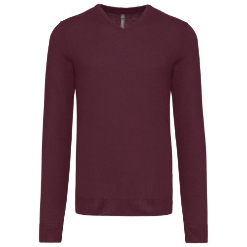 Herren V-Ausschnitt Pullover K 965 – Kariban in Wine