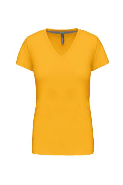 Ladies' Short-Sleeved V-Neck T-Shirt – Kariban in Yellow