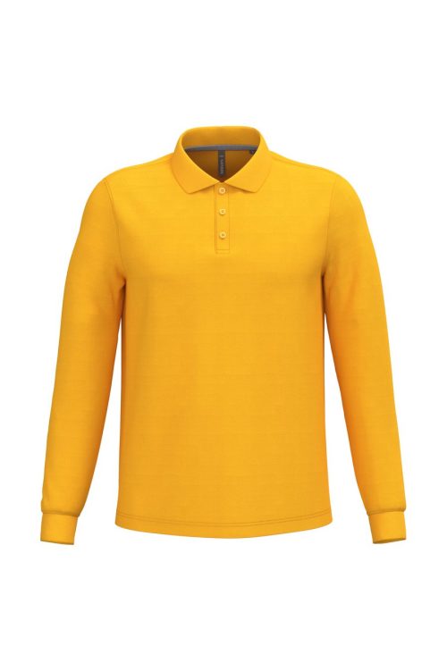Herren Piqué Polo langarm K 243 – Kariban in Yellow
