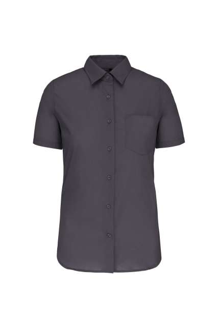 Ladies' Short-Sleeved Cotton Poplin Shirt – Kariban in Zinc