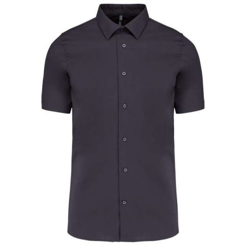 Short-Sleeved Cotton/Elastane Shirt – Kariban in Zinc