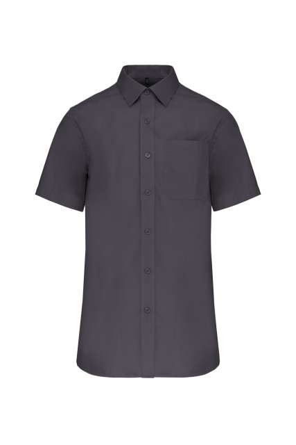 Men's Short-Sleeved Cotton Poplin Shirt – Kariban in Zinc