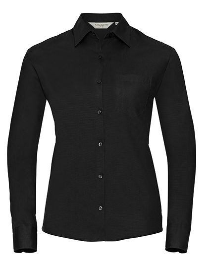 Ladies' Long Sleeve Classic Pure Cotton Poplin Shirt