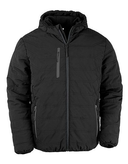 Recycled Black Compass Padded Winter Jacket