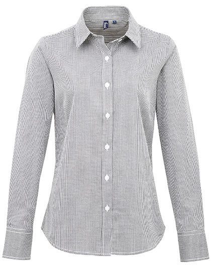 Women´s Microcheck (Gingham) Long Sleeve Cotton Shirt