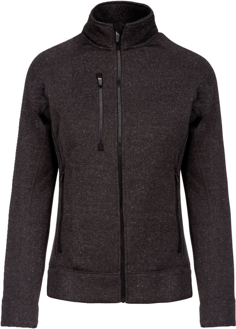 Damen Melange Strickfleece Jacke K 9107
