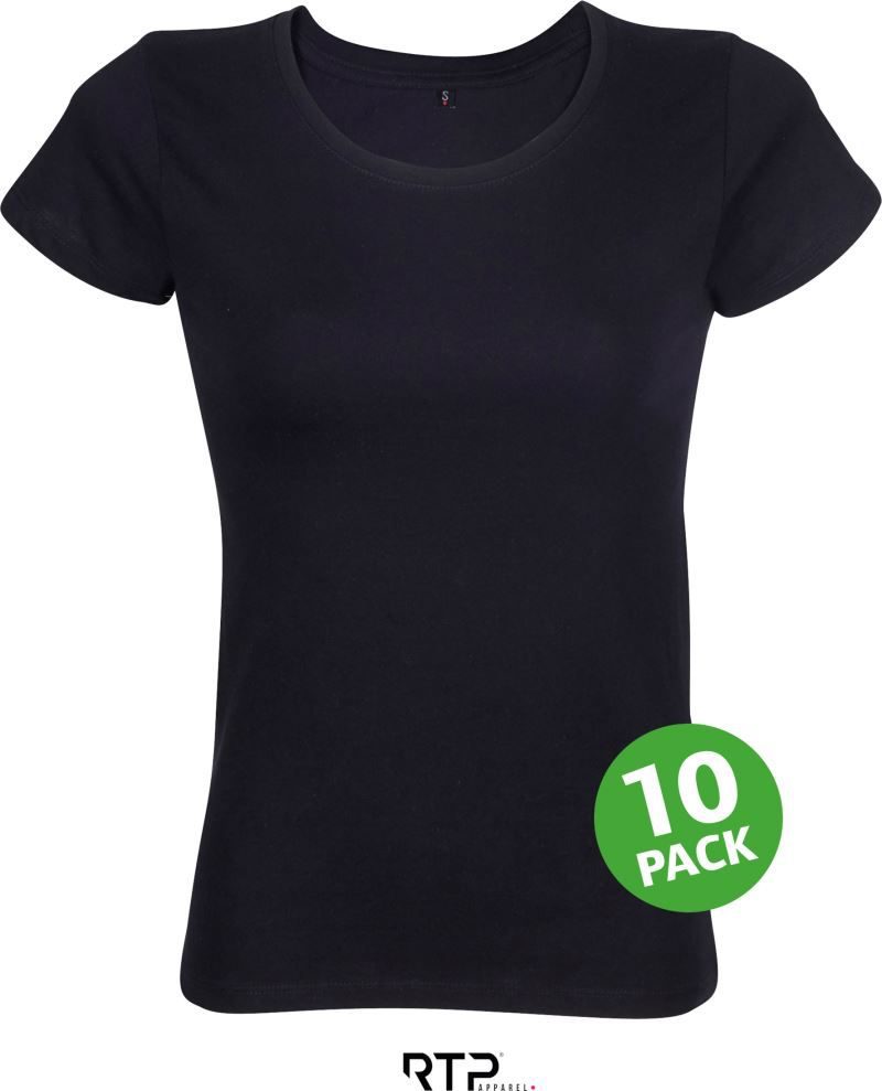 Schweres Damen Digitaldruck Bio T-Shirt 10er Pack Tempo 185 Women