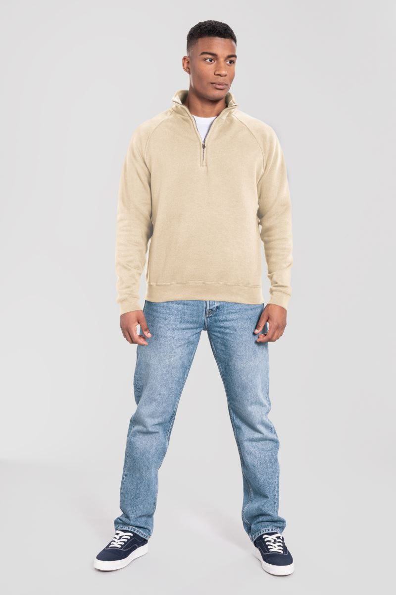 Schwerer Sweater mit 1/4 Zip Iconic Premium Zip Neck Sweat
