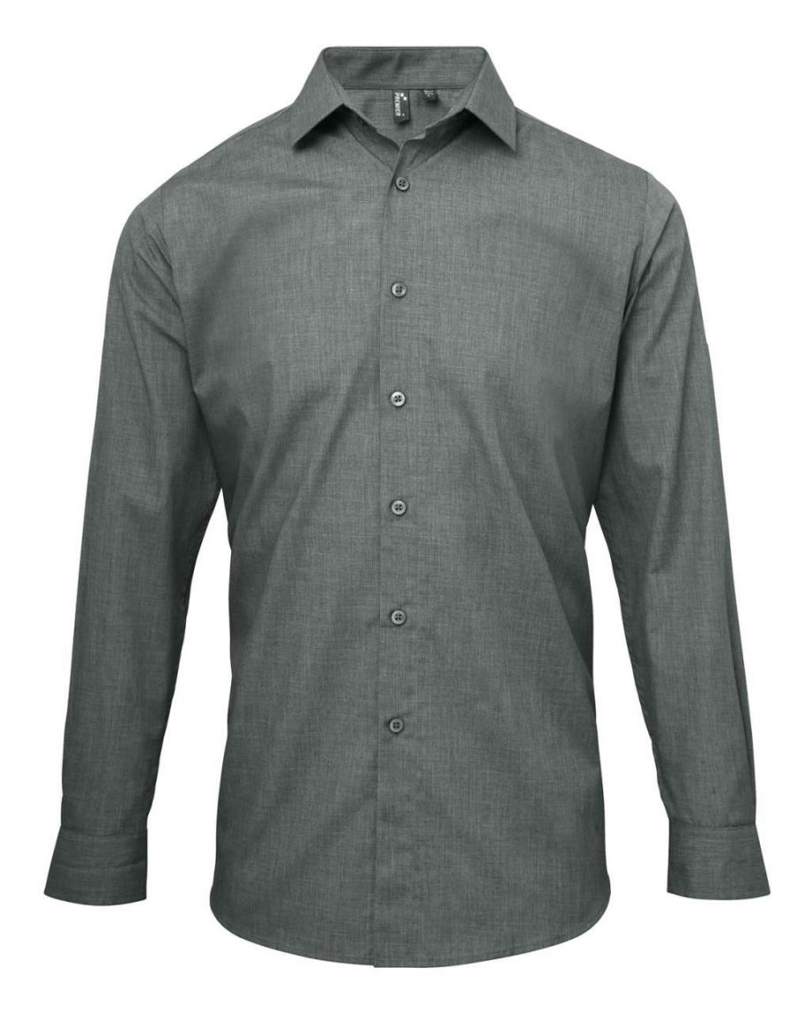 Men's Cross-Dye Roll Sleeve Poplin Bar Shirt